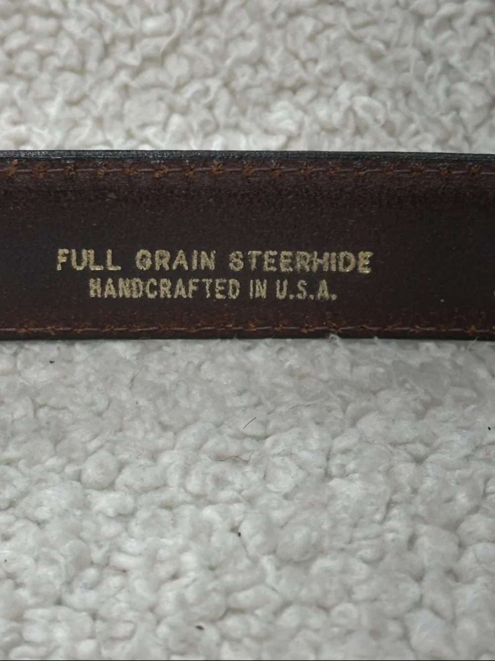 Dockers Mens Brown Full Grain  Leather Belt Top Stitched Silver Tone‎ Buckle 48